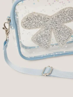 Monsoon Blue Clear Bow Confetti Cross-Body Bag Clearance