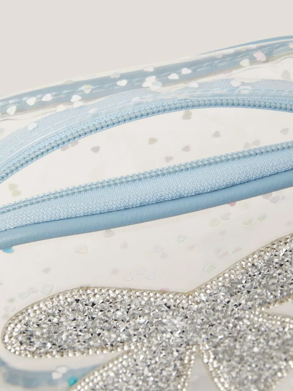 Monsoon Blue Clear Bow Confetti Cross-Body Bag Clearance