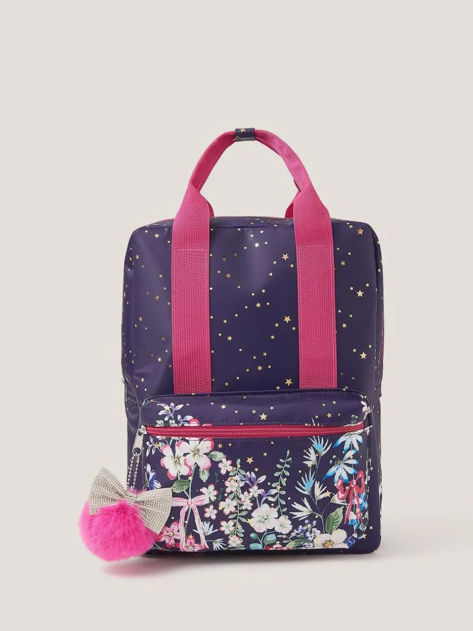 Monsoon Blue Floral Print School Backpack Best