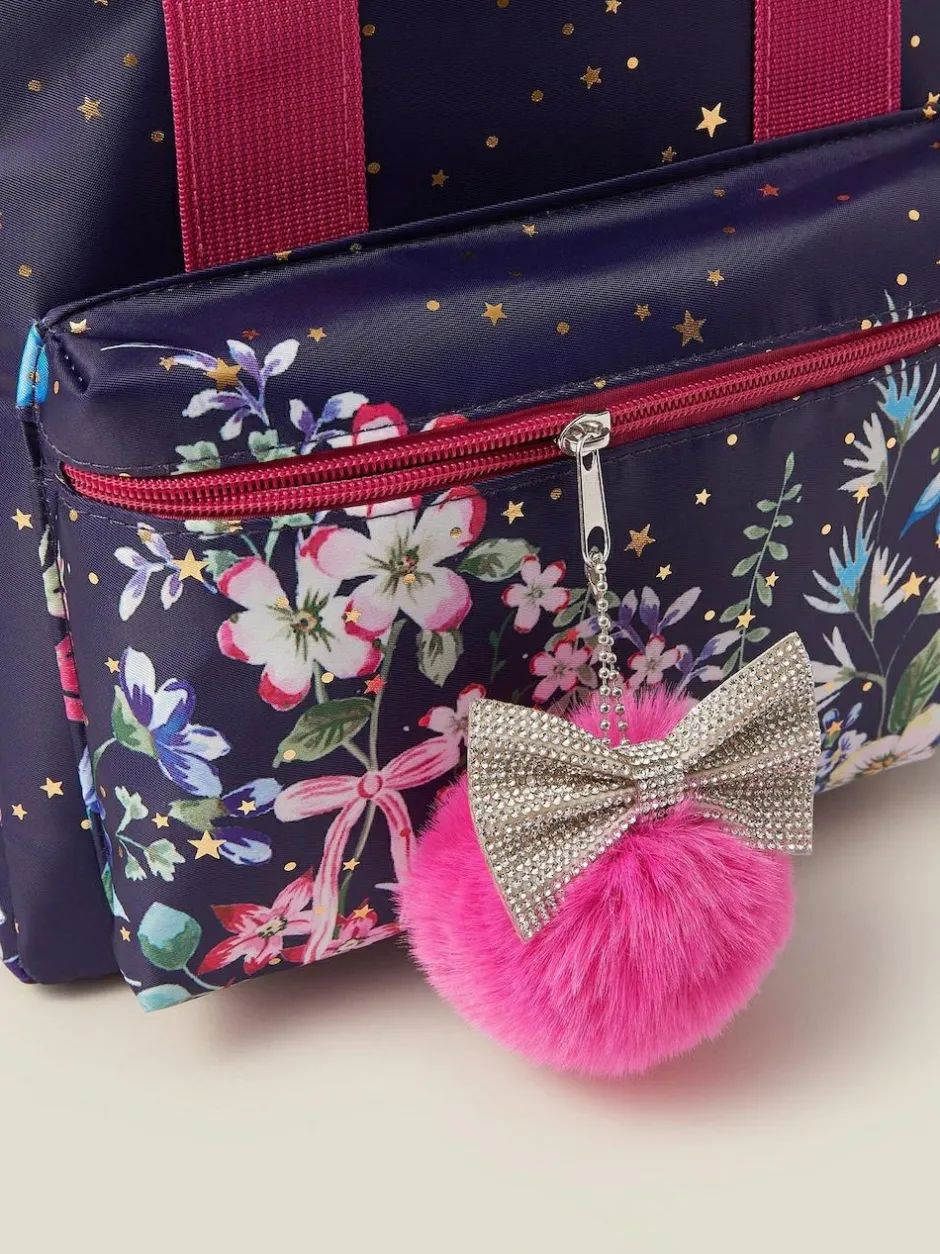 Monsoon Blue Floral Print School Backpack Best
