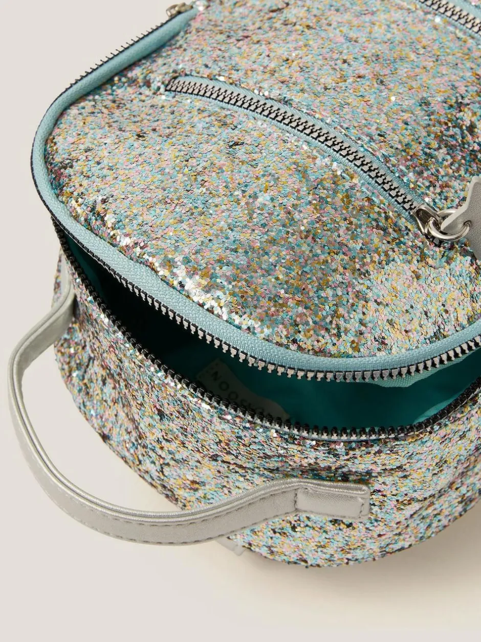 Monsoon Blue Glitter Charm Backpack Best