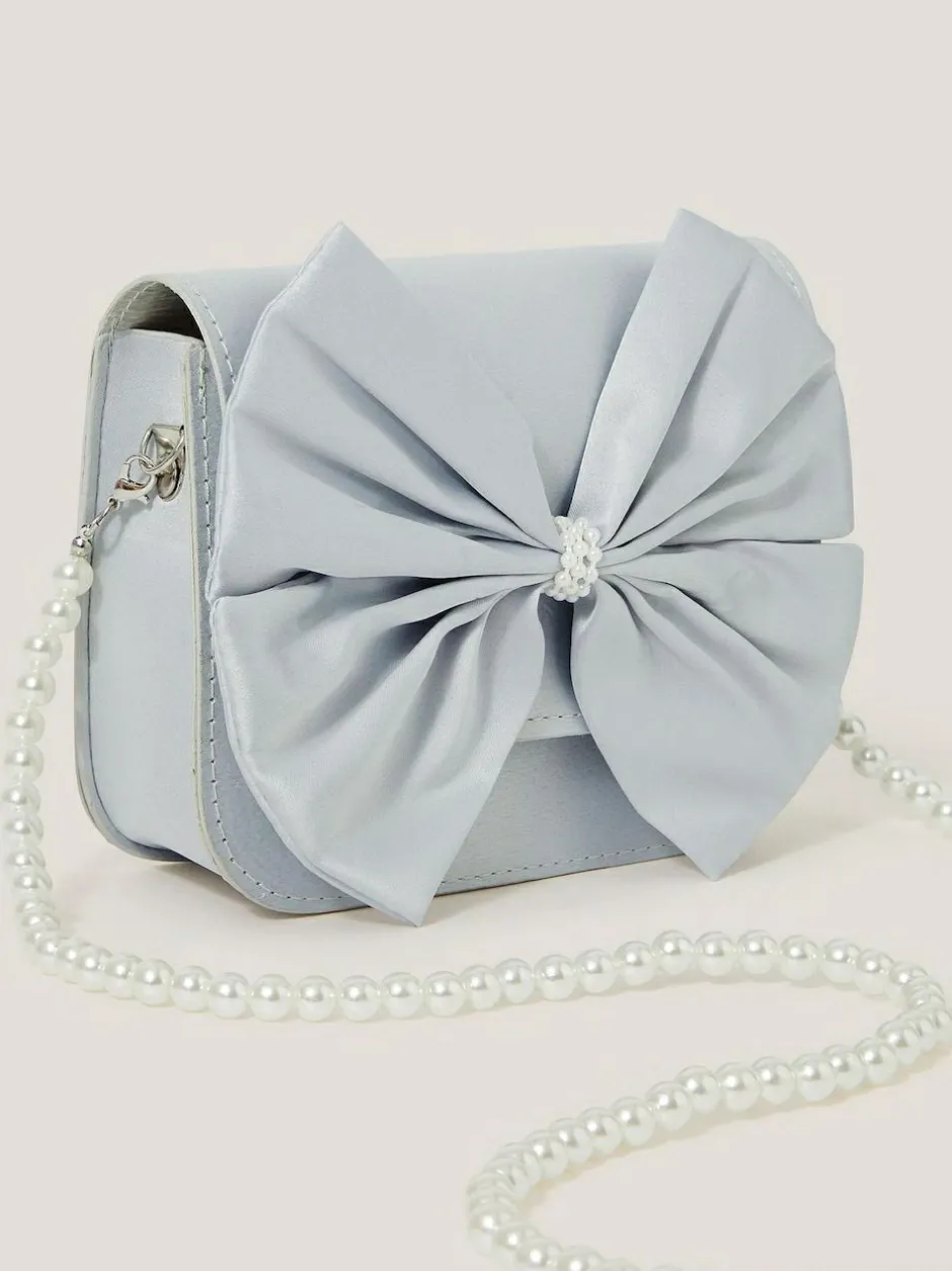 Monsoon Blue Large Bow Bridesmaid Mini Bag