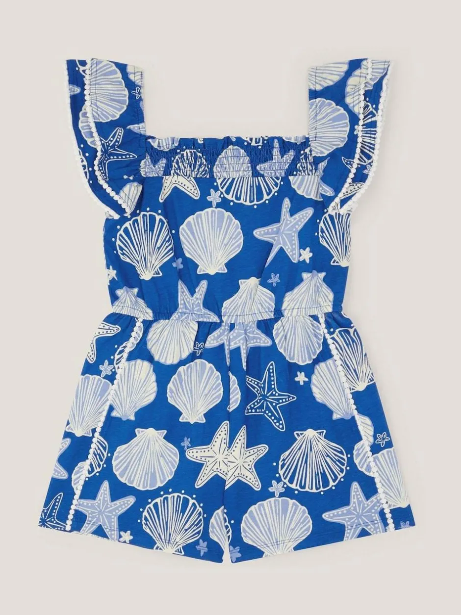 Monsoon Blue Shell Print Playsuit Hot