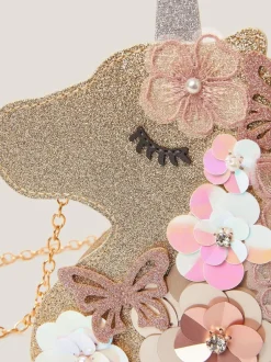 Monsoon Gold Ella Sequin Flower Unicorn Bag Best