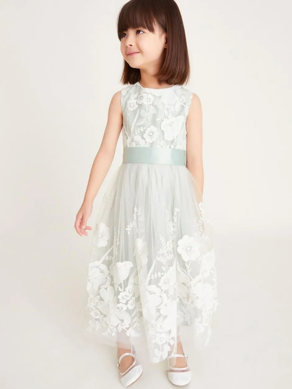 Monsoon Green Alicia Embroidered Lace Maxi Dress Discount
