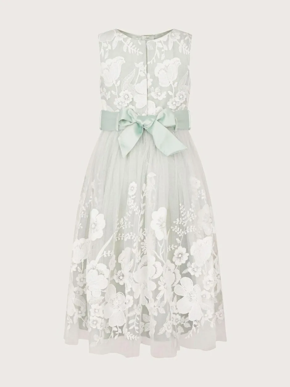 Monsoon Green Alicia Embroidered Lace Maxi Dress Discount