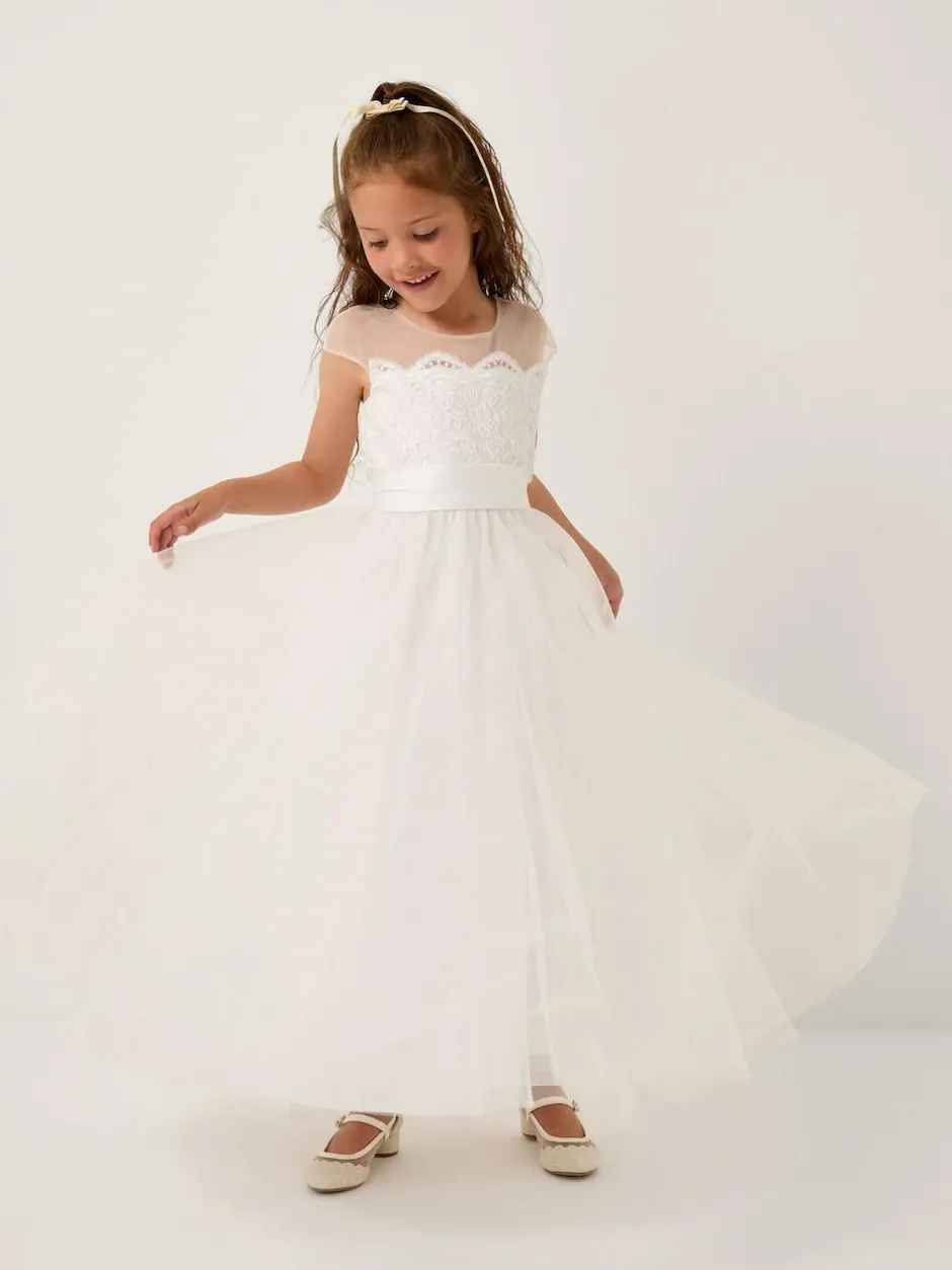 Monsoon Natural Cynthia Strapless Lace Maxi Dress