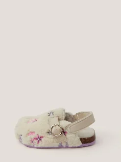 Monsoon Natural Floral Borg Clogs Best