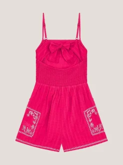 Monsoon Pink Floral Print Embroidered Playsuit New