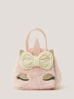 Monsoon Pink Fluffy Bow Unicorn Handbag Hot
