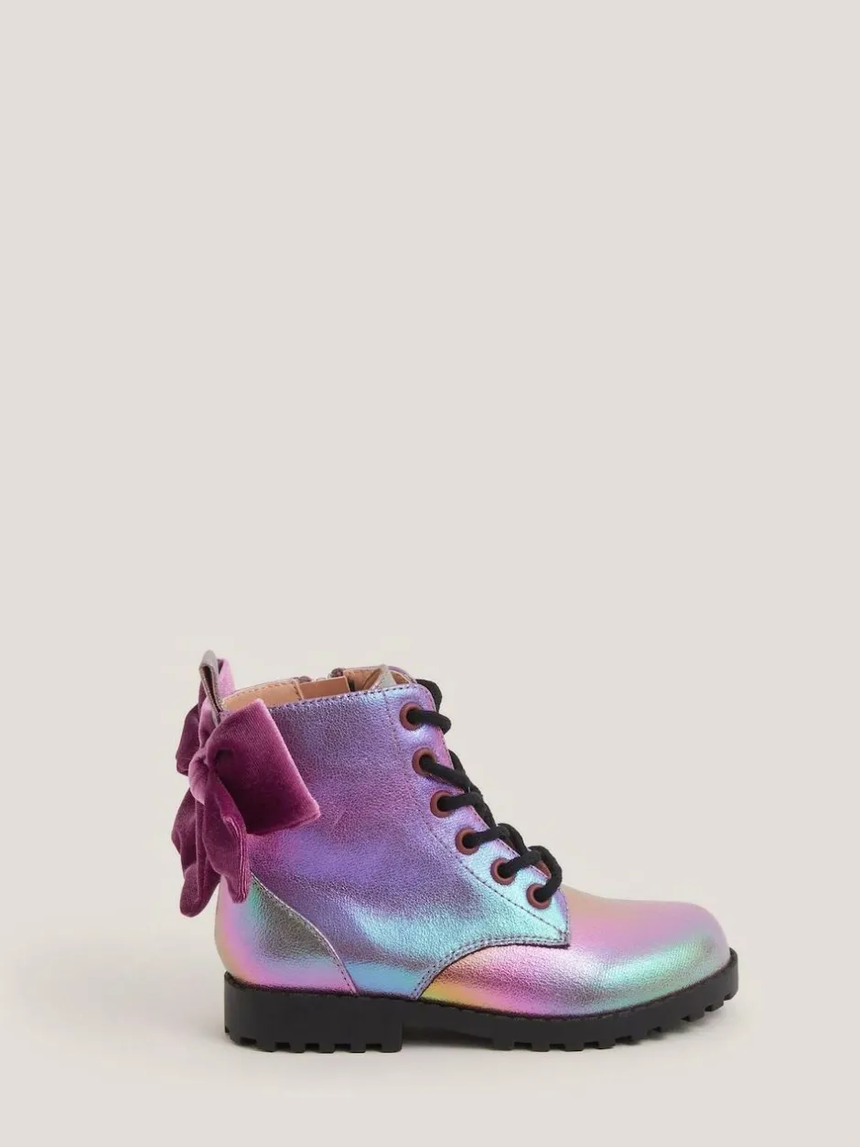 Monsoon Pink Rainbow Lace Up Boots Outlet