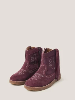Monsoon Red Suede Cowboy Boots