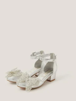 Monsoon Silver Butterfly Metallic Heels Hot