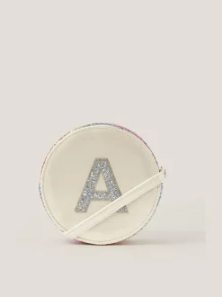 Monsoon White Round Glittery Initial Bag Sale