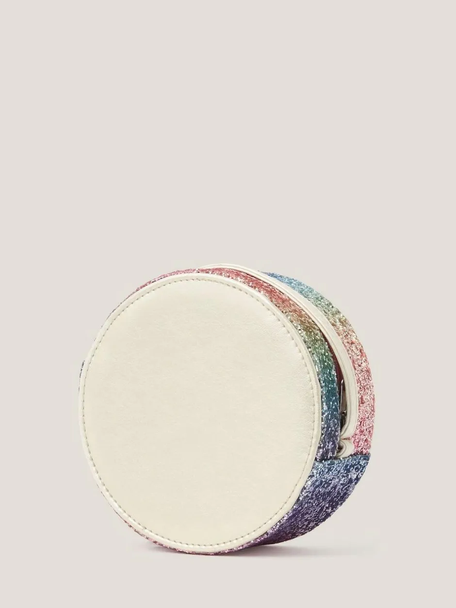 Monsoon White Round Glittery Initial Bag Sale