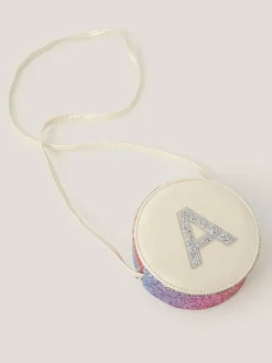 Monsoon White Round Glittery Initial Bag Sale