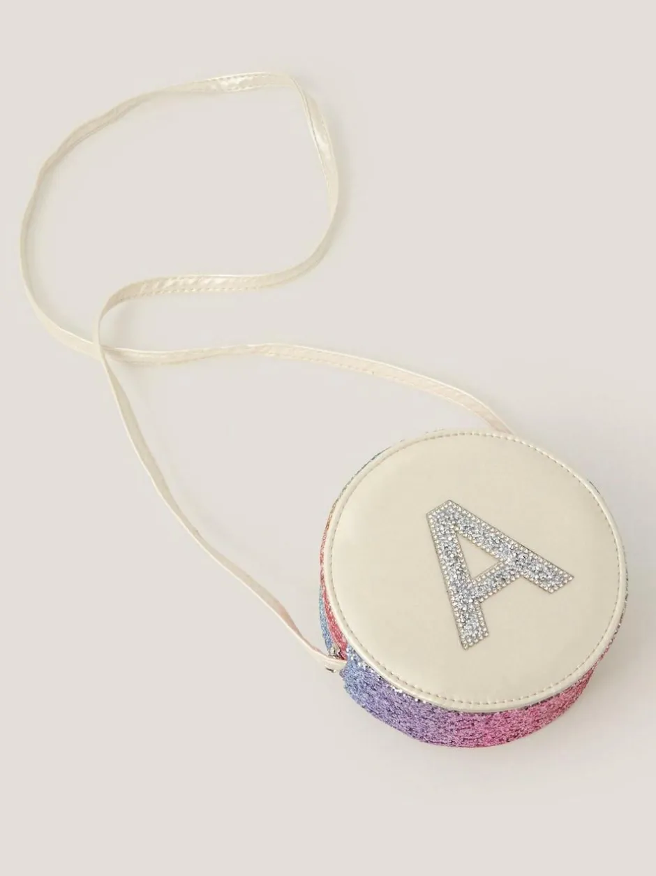 Monsoon White Round Glittery Initial Bag Sale