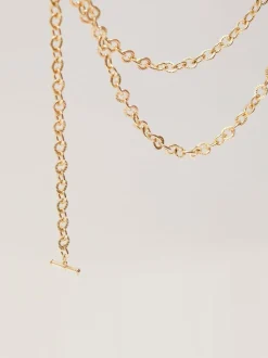 Mood Gold Polished Textured Chain Belt