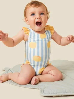 Mori Blue Stripe Swimsuit Clearance