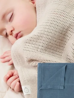 Mori Supersoft Cellular Blankets 2 Pack Blue/Neutral Best