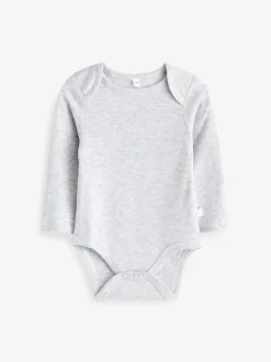 Mori Long Sleeve Envelope Neckline Bodysuit Grey Best