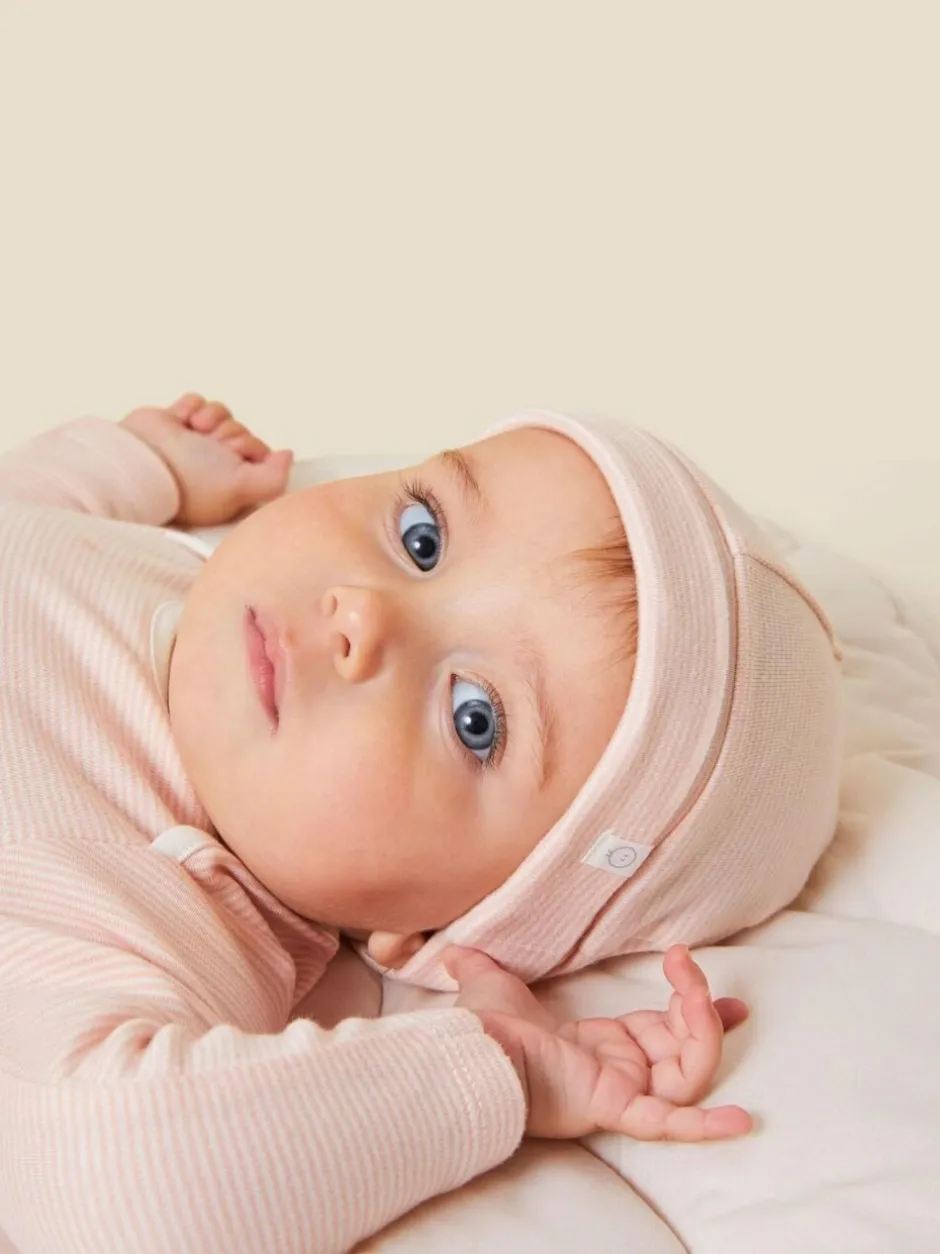 Mori Supersoft Baby Hat Pink Stripe Discount