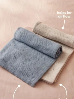 Mori White Blend Cellular Baby Blanket Outlet