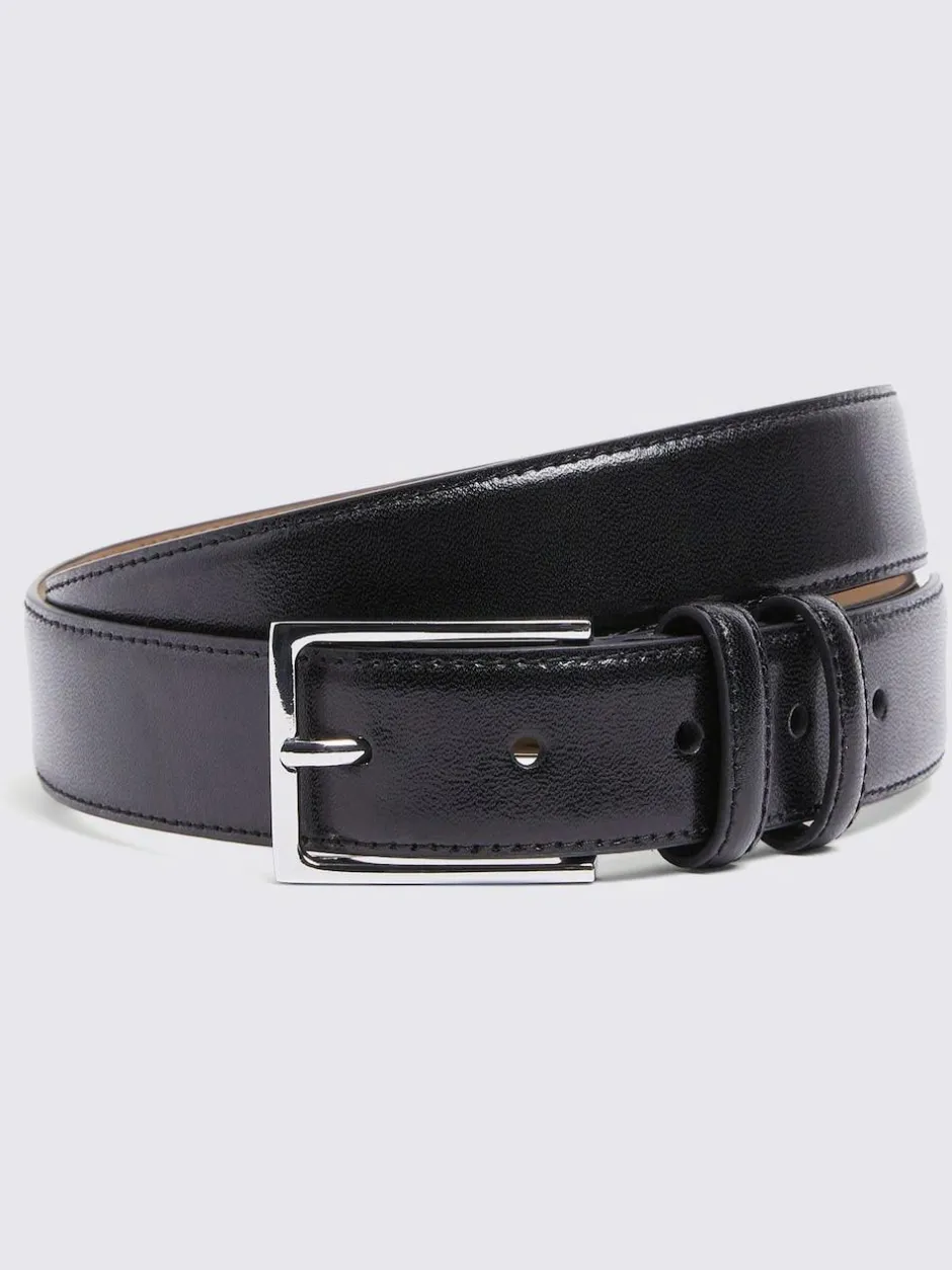 MOSS Classic Leather Belt Black Best