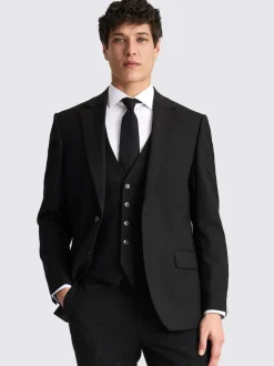 MOSS Regular Fit Stretch Suit Jacket Black Sale