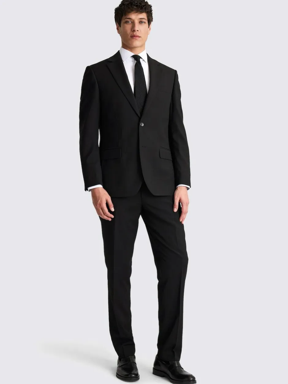 MOSS Regular Fit Stretch Suit Jacket Black Sale