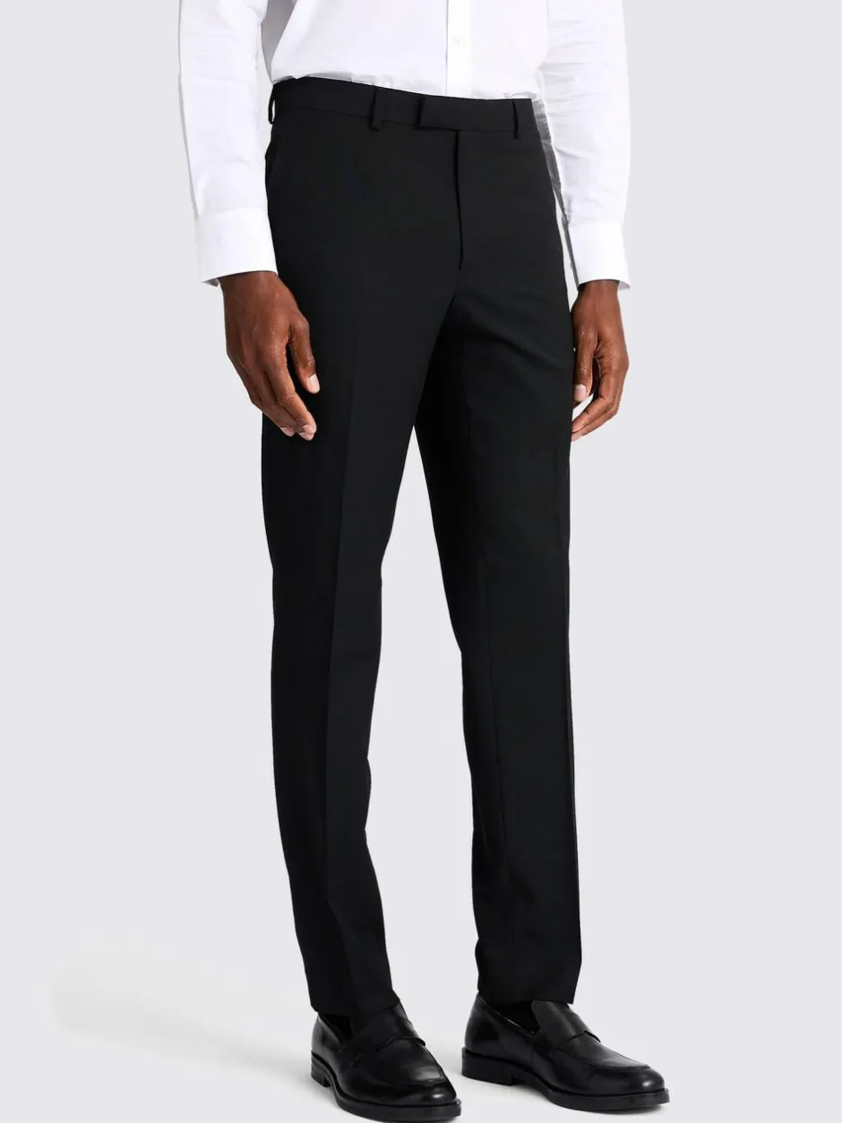 MOSS Slim Regular Fit Stretch Suit Trousers Black Best