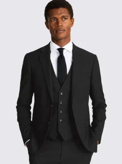 MOSS Slim Regular Fit Stretch Suit Jacket Black