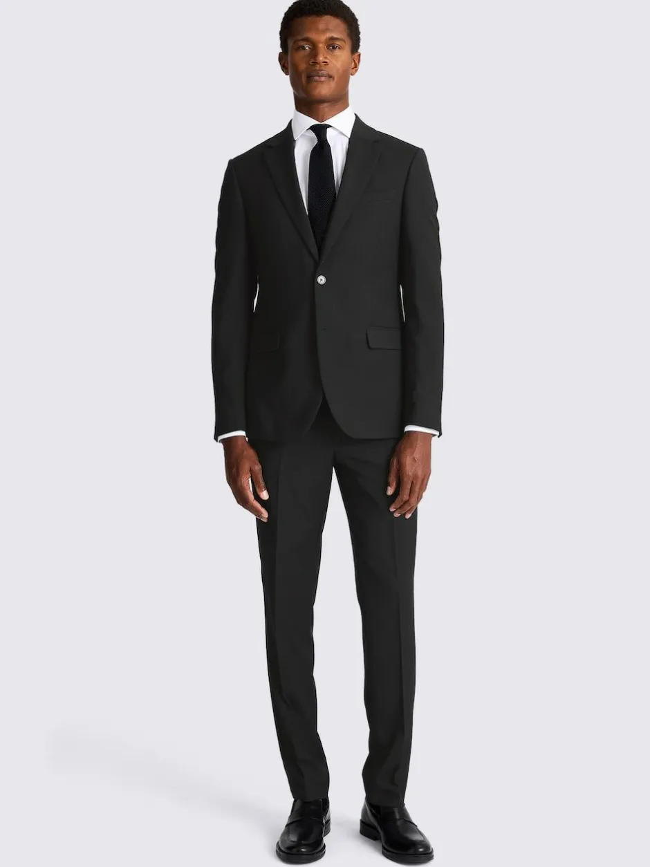 MOSS Slim Regular Fit Stretch Suit Jacket Black