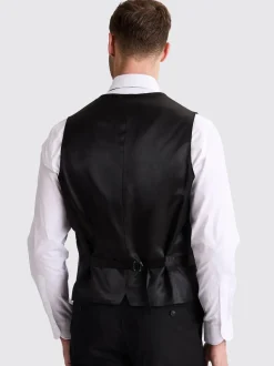 MOSS Tailored Regular Fit Stretch Suit Waistcoat Black Best