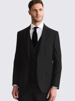 MOSS Tailored Regular Fit Stretch Suit Jacket Black Sale