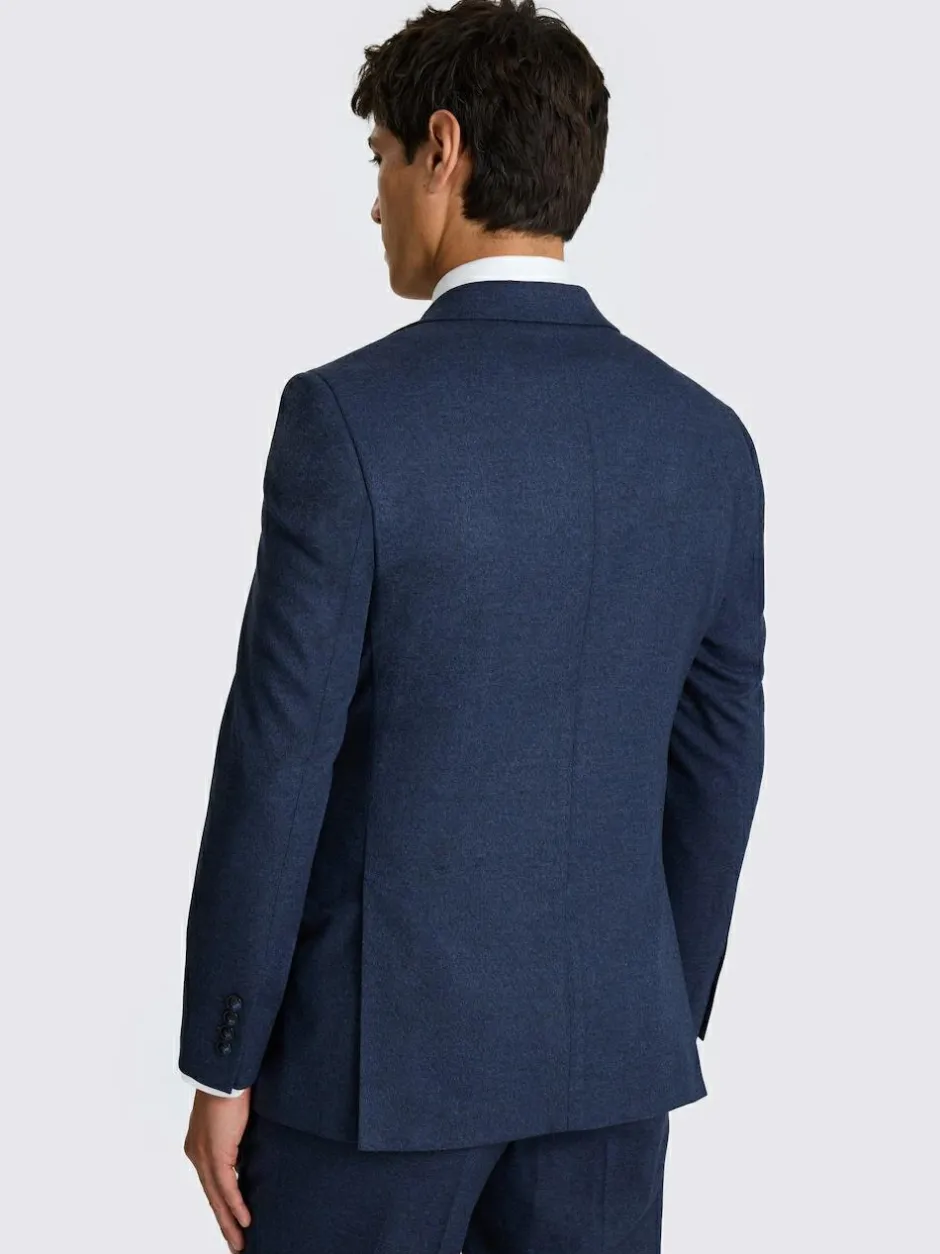 MOSS Blue Tailored Flannel Suit Jacket Best