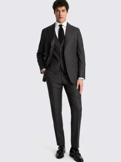 MOSS Tailored Twill Italian Suit Jacket Charcoal Best