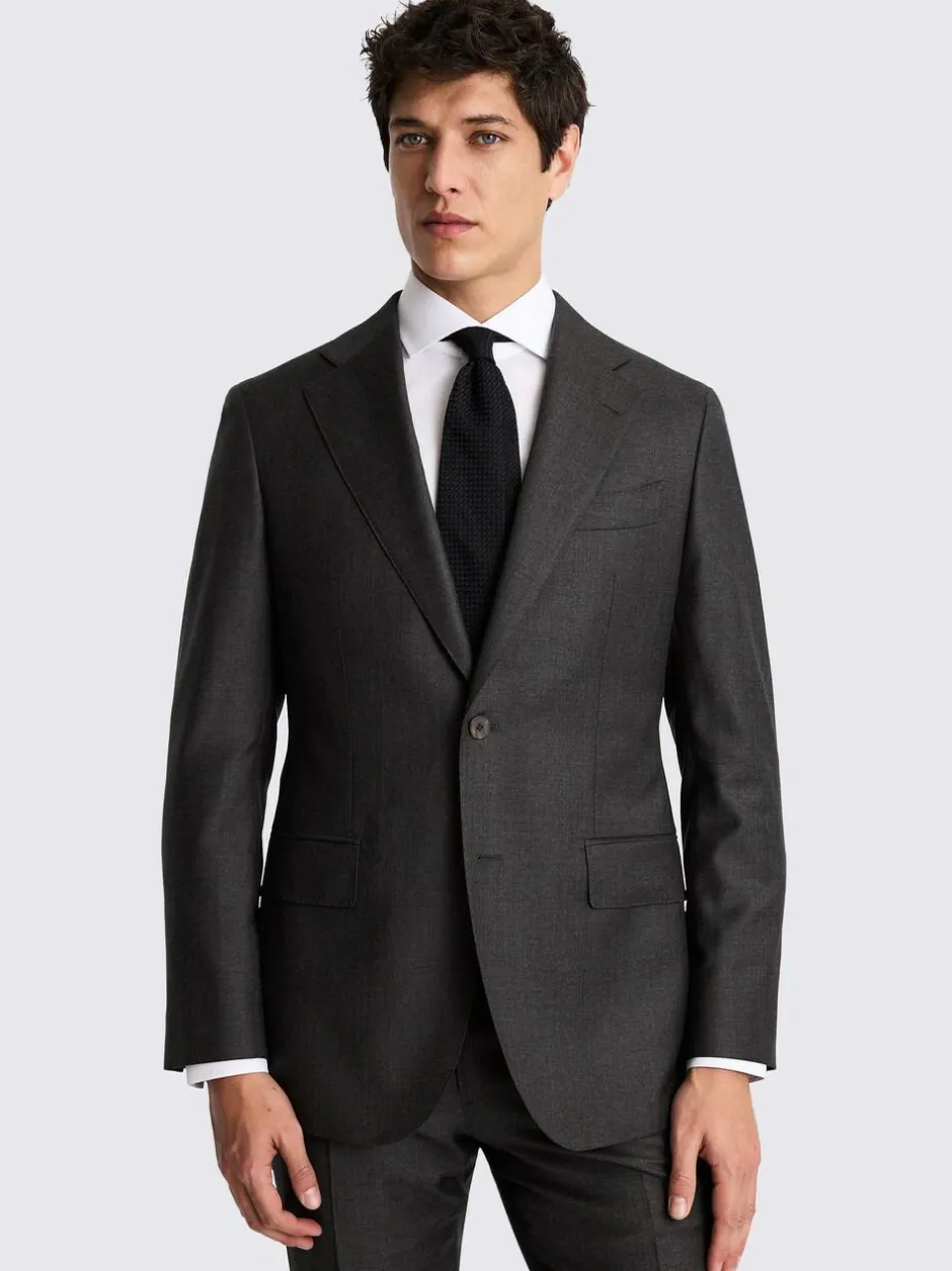 MOSS Tailored Twill Italian Suit Jacket Charcoal Best