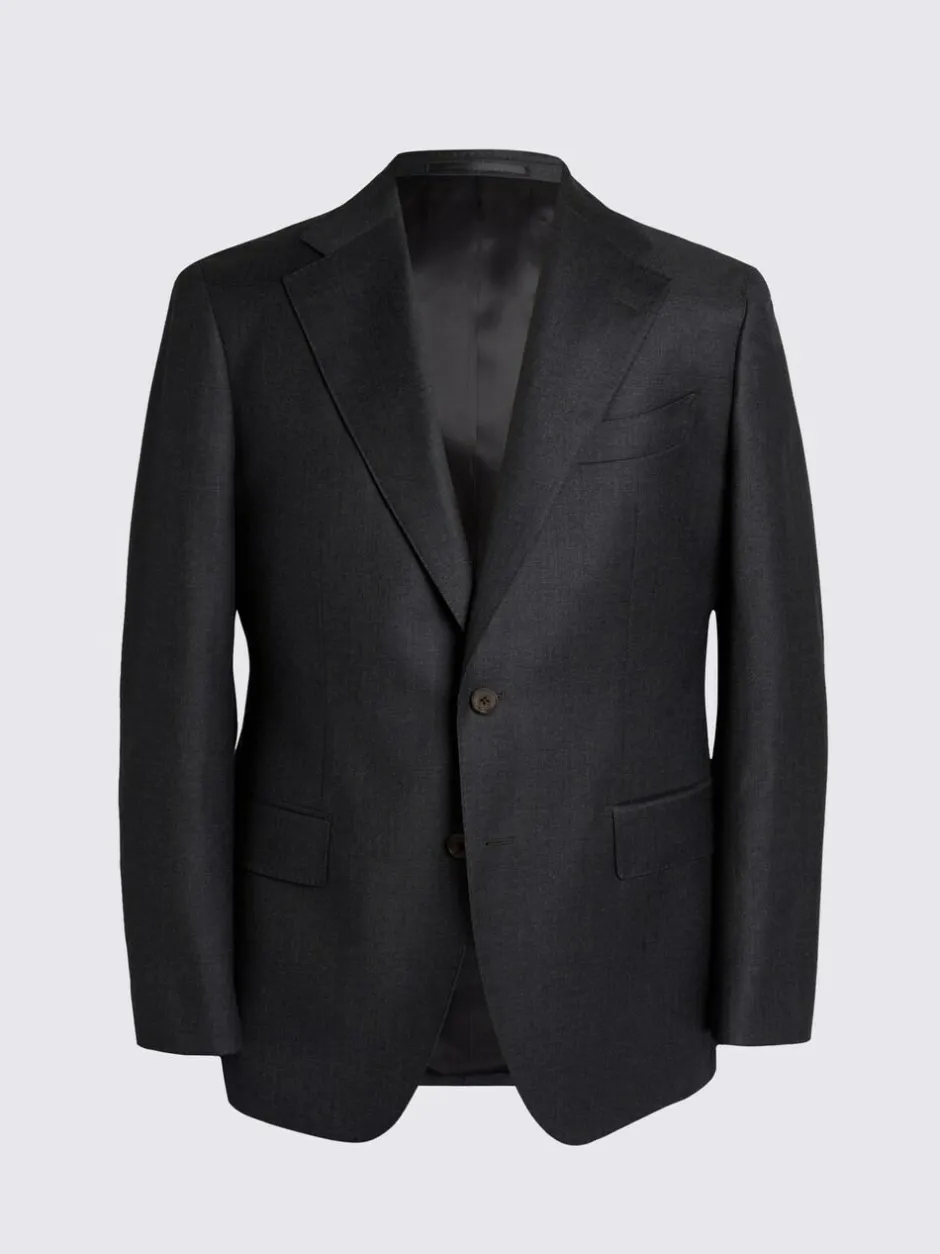 MOSS Tailored Twill Italian Suit Jacket Charcoal Best