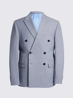 MOSS Slim Double Breasted Stretch Suit Jacket Grey Online
