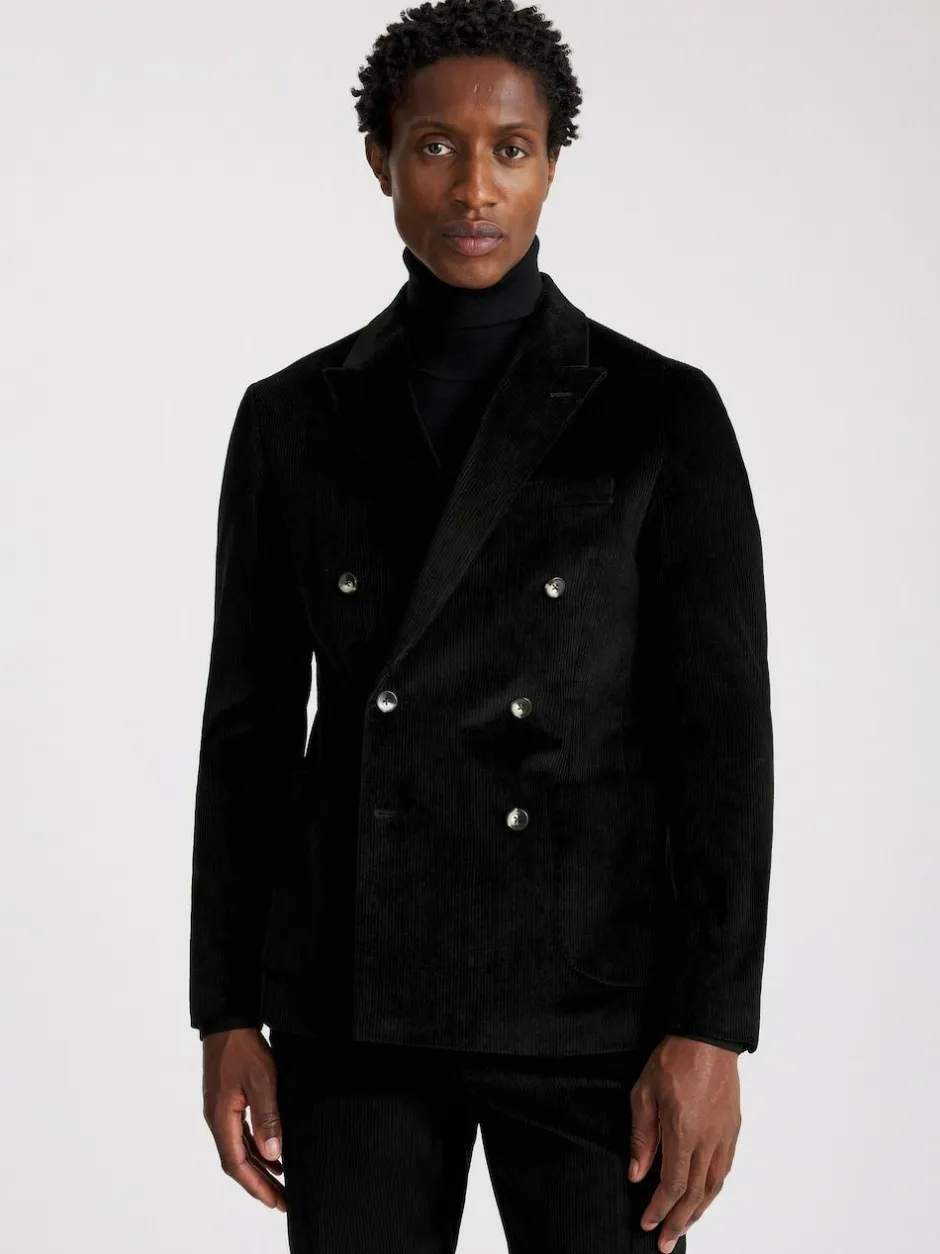 MOSS Slim Corduroy Suit Jacket Ink Discount
