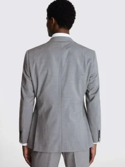 MOSS Light Grey Marl Tailored Performance Suit Jacket Clearance