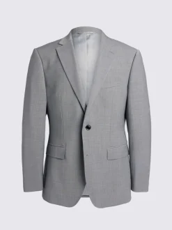 MOSS Light Grey Marl Tailored Performance Suit Jacket Clearance