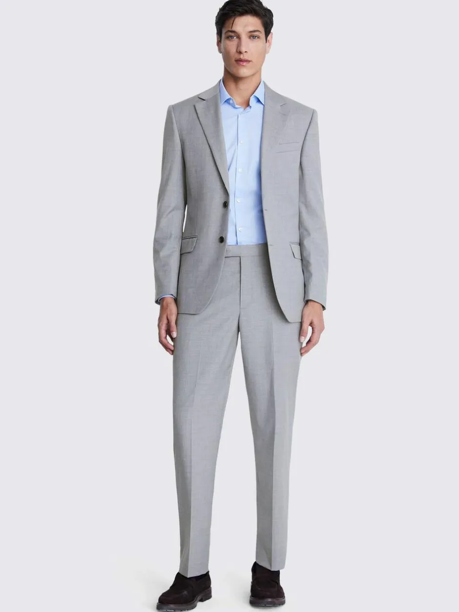 MOSS Regular Fit Stretch Suit Jacket Light Grey Hot
