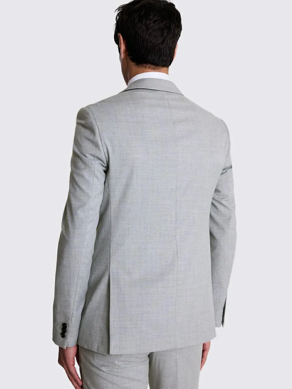 MOSS Slim Regular Fit Stretch Suit Jacket Light Grey New