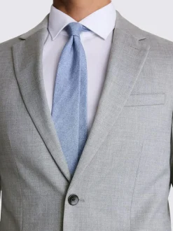 MOSS Slim Regular Fit Stretch Suit Jacket Light Grey New