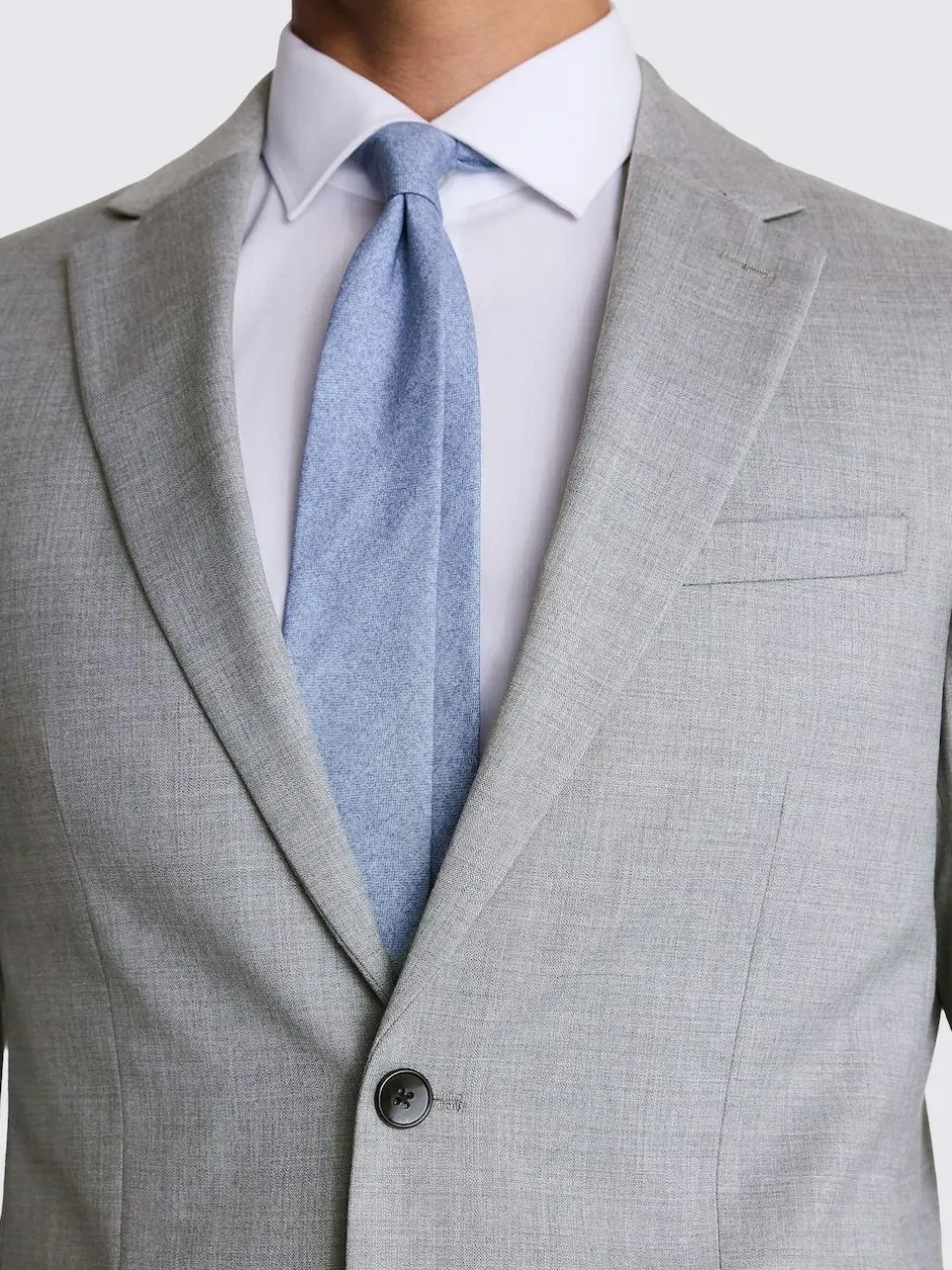 MOSS Slim Regular Fit Stretch Suit Jacket Light Grey New
