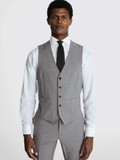 MOSS Light Grey Tailored Performance Suit Waistcoat