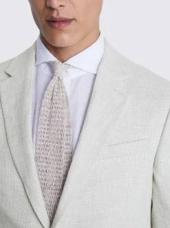 MOSS Natural Slim Fit Puppy Tooth Linen Suit Jacket Sale