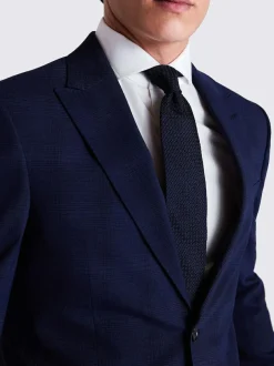 MOSS Navy Check Slim Suit Jacket Hot
